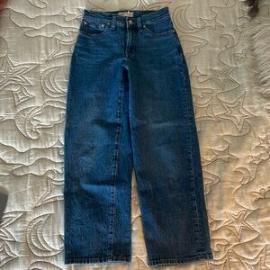Madewell Dark Wash High Wasted Wide Leg Jeans